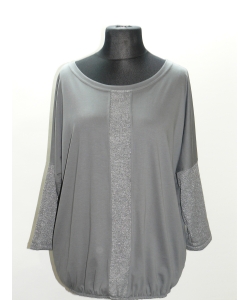 Bluzka Camea szara ze srebrnym panelem - styl Oversize